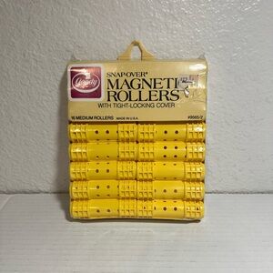 16 VTG NEW‎ 1980’s GOODY SNAP-OVER Magnetic Rollers Yellow Medium Made In USA